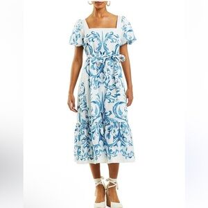 Mestiza Jasmine Square Neck Midi Dress